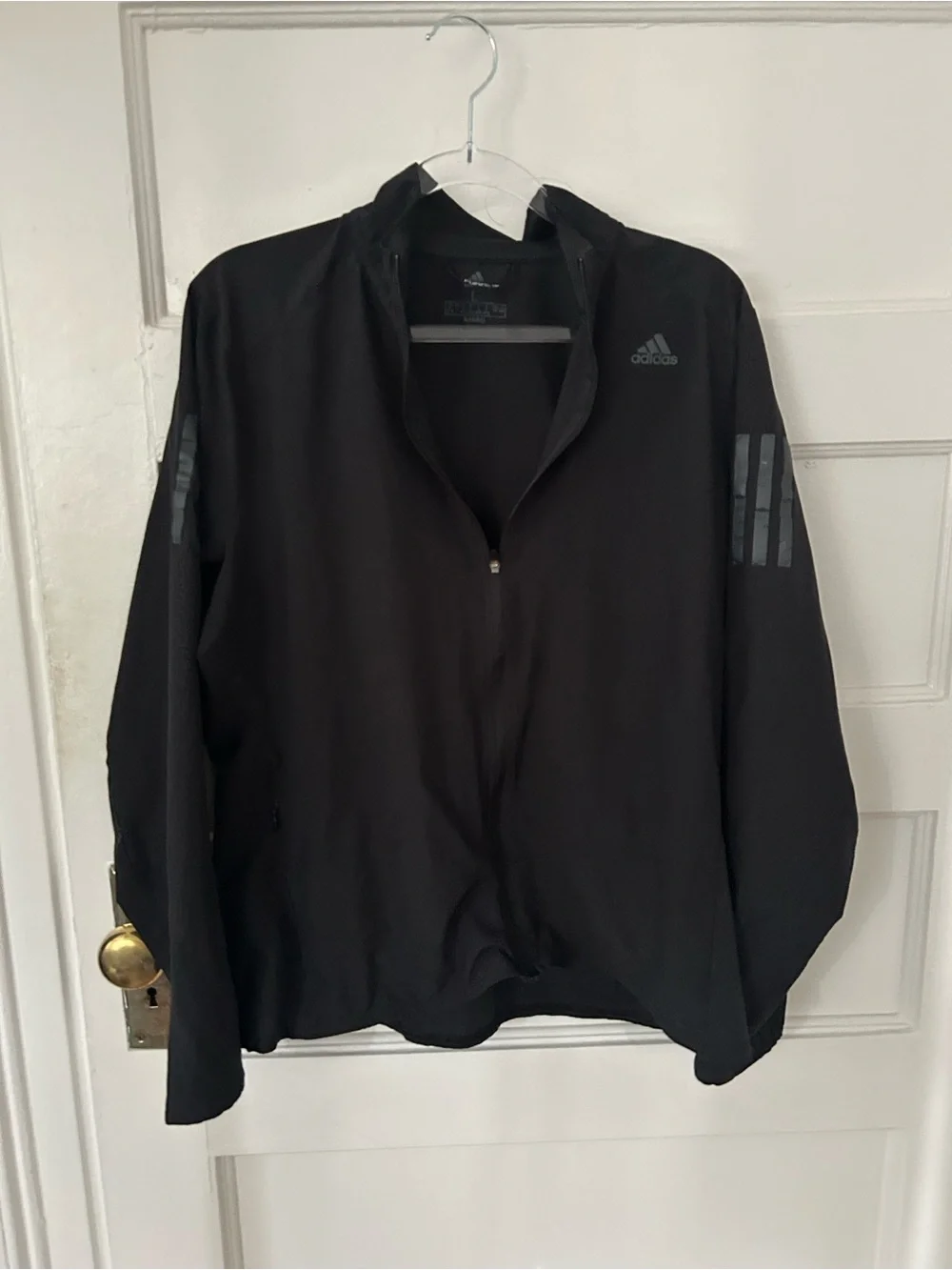 Adidas Running Men’s Black Full-Zip Lightweight Athletic Jacket, L